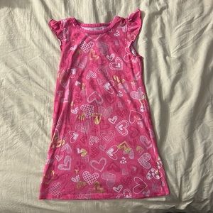 Pink and gold Wonder Nation heart dress - Sz S (6/6X)